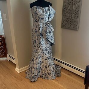 Sophisticated Strapless Floral Wedding Gown